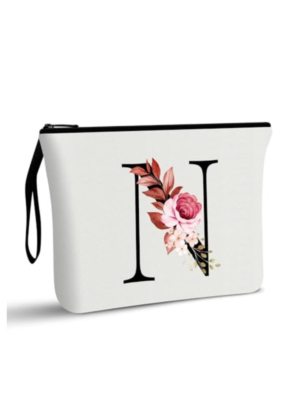 Vavabox A-Z Initial Makeup Bag Canvas Silk Lined Bridesmaid Gift